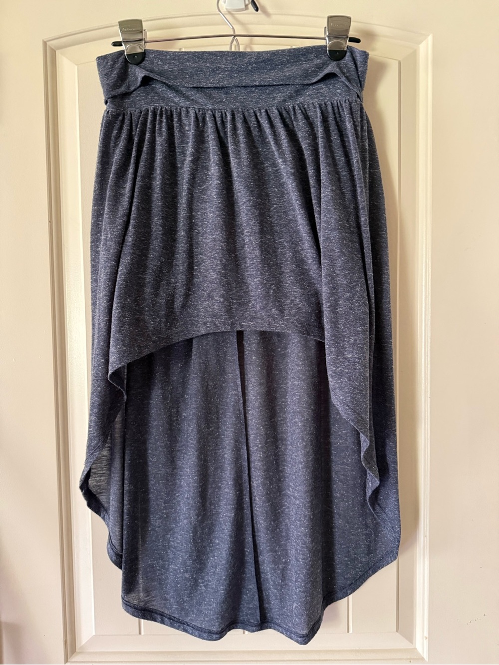 Forever 21 Navy Heathered High-Low Midi Skirt